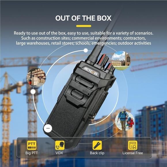 Walkie Talkies Rechargeable, Set of 6, Portable Two Way Radios, by Retevis #RT48 - Picture 7 of 16